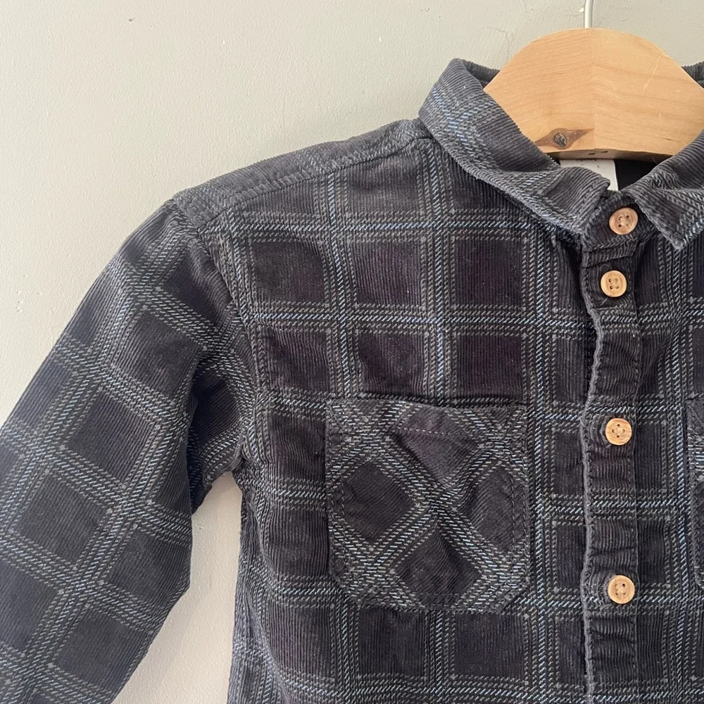 $10 ADD ON boys' corduroy plaid shirt top Shacket H&M 18M Zara cotton on‎ kids